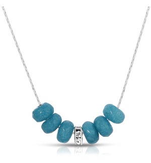 Slide Necklace - Angelite Gemstone Rondelle