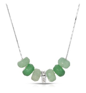Slide Necklace - Green Aventurine Gemstone Rondell