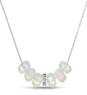 Slide Necklace - Moonstone Gemstone Rondelle
