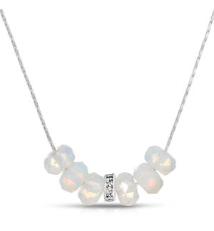 Slide Necklace - Moonstone Gemstone Rondelle