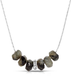 Slide Necklace - Labradorite Gemstone Rondelle