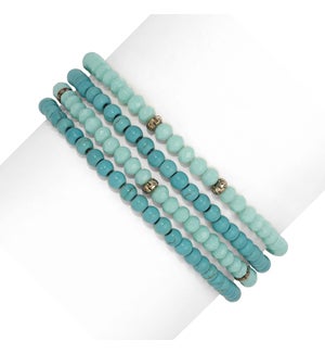 Turquoise Howlite Mini Gemstone and Crystal Bracelet