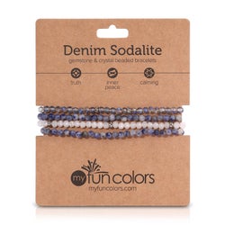 Denim Sodalite Mini Gemstone and Crystal Bracelet