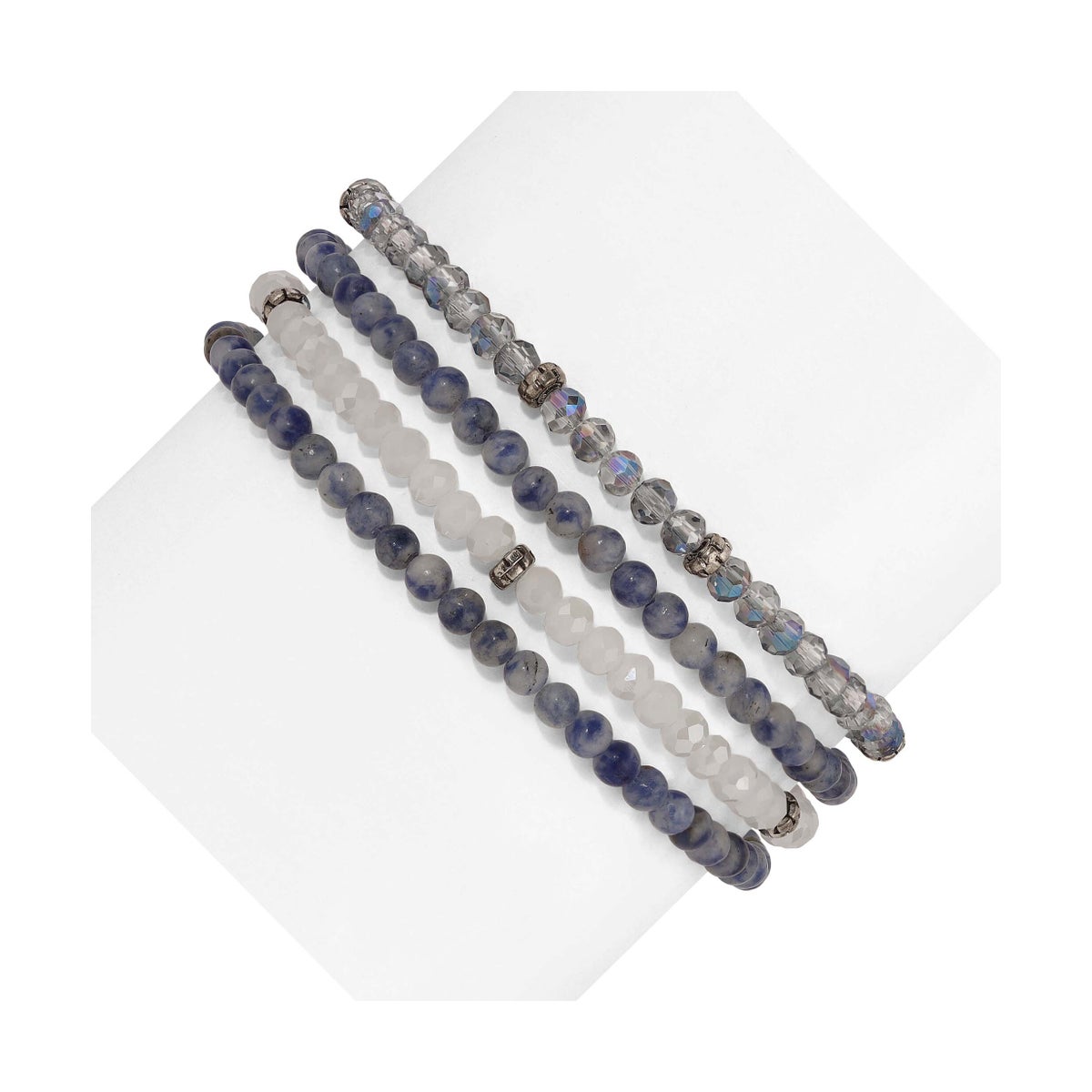 Denim Sodalite Mini Gemstone and Crystal Bracelet