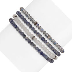 Denim Sodalite Mini Gemstone and Crystal Bracelet