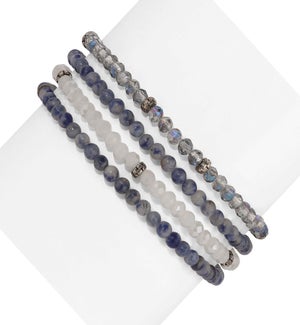 Denim Sodalite Mini Gemstone and Crystal Bracelet