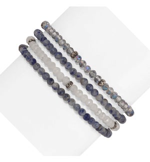 Denim Sodalite Mini Gemstone and Crystal Bracelet