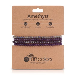 Amethyst  Mini Gemstone and Crystal Bracelet Set