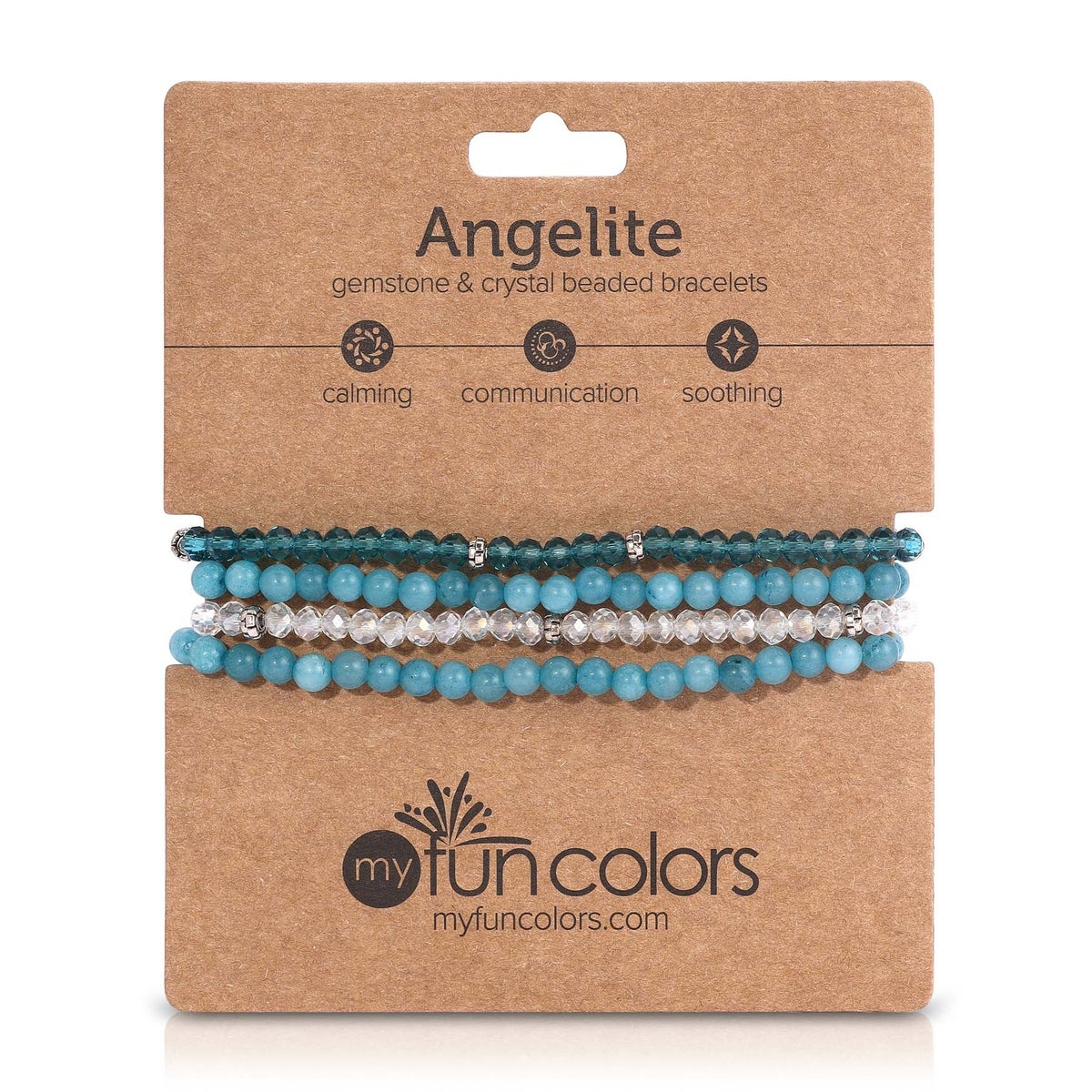 Angelite Mini Gemstone and Crystal Bracelet Set