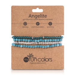 Angelite Mini Gemstone and Crystal Bracelet Set