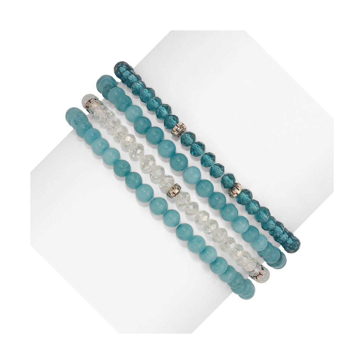 Angelite Mini Gemstone and Crystal Bracelet Set