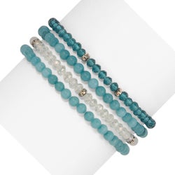 Angelite Mini Gemstone and Crystal Bracelet Set