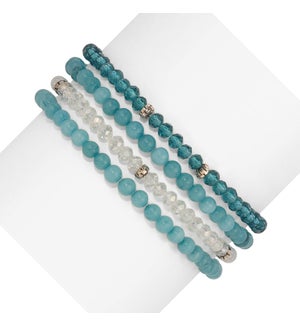 Angelite Mini Gemstone and Crystal Bracelet Set