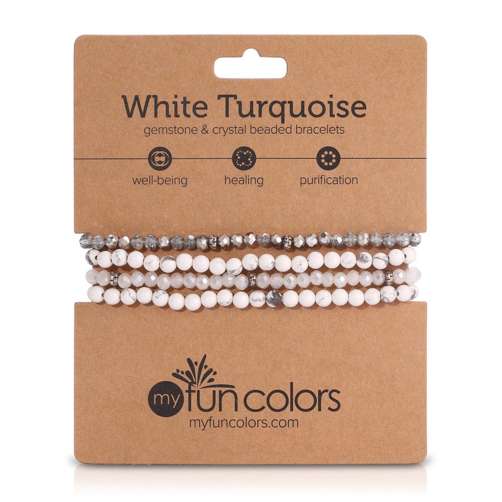 White Turquoise Mini Gemstone and Crystal Bracelet