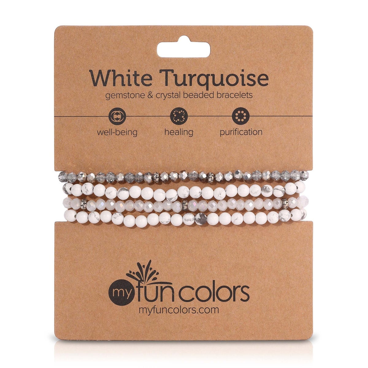 White Turquoise Mini Gemstone and Crystal Bracelet