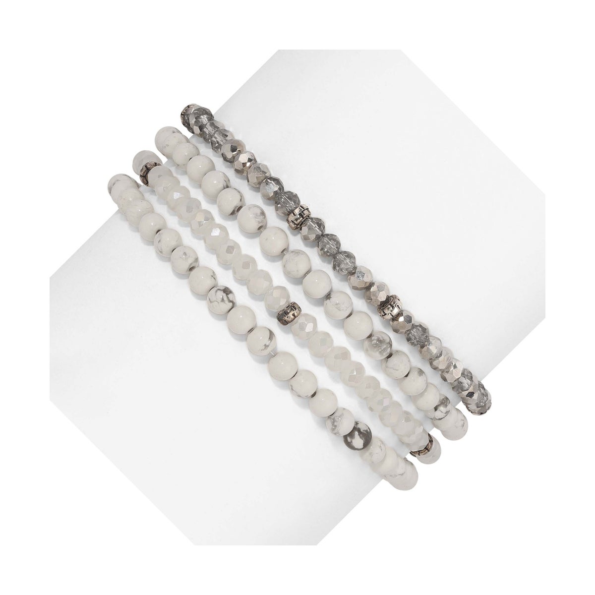 White Turquoise Mini Gemstone and Crystal Bracelet