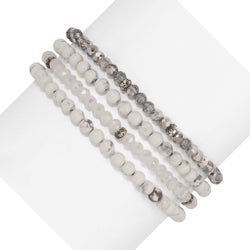 White Turquoise Mini Gemstone and Crystal Bracelet