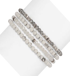 White Turquoise Mini Gemstone and Crystal Bracelet