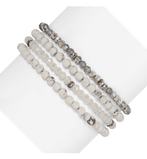 White Turquoise Mini Gemstone and Crystal Bracelet