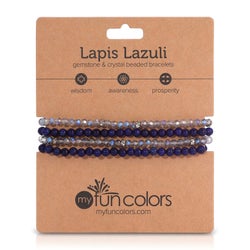 Lapis Mini Gemstone and Crystal Bracelet Set