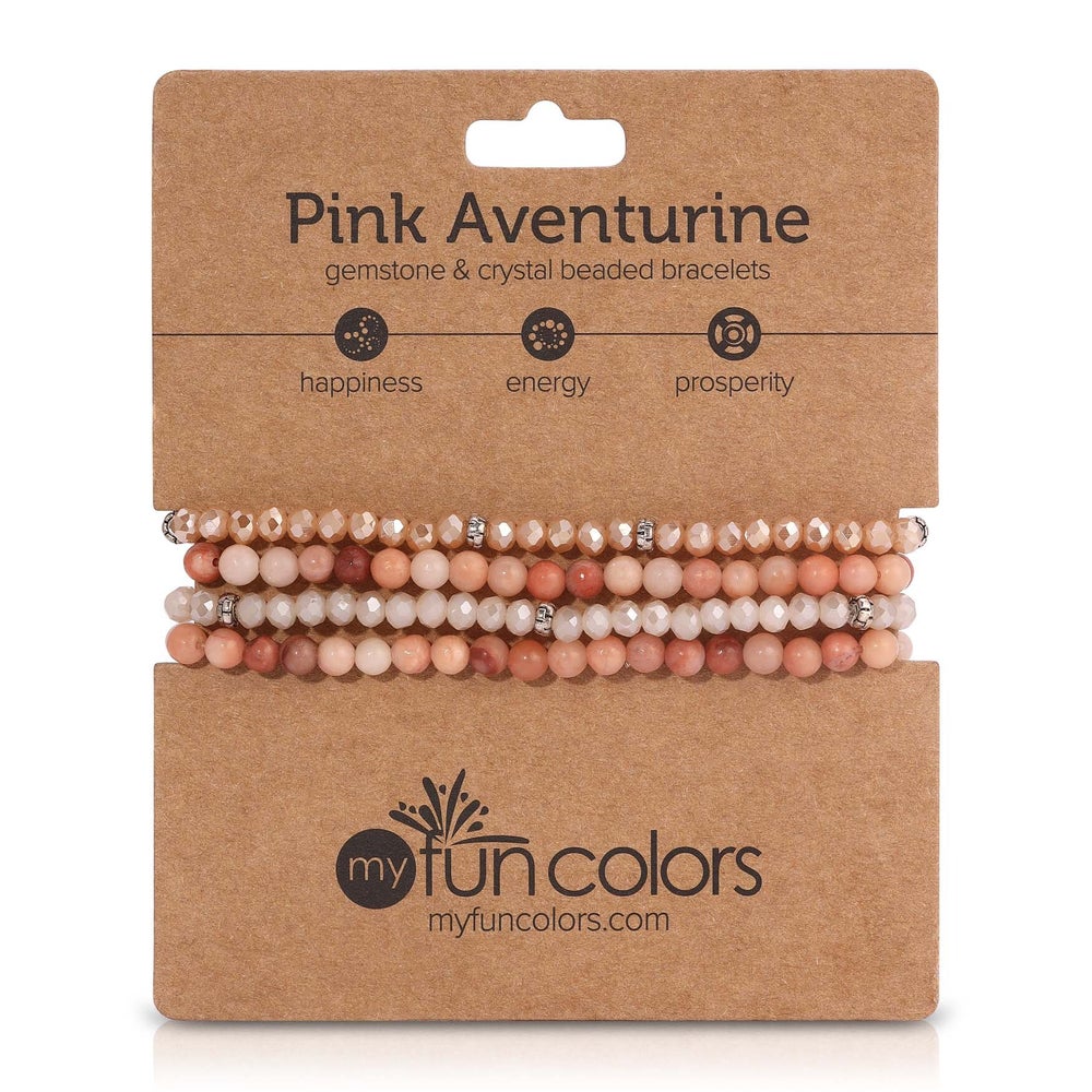 Pink Aventurine Mini Gemstone and Crystal Bracelet