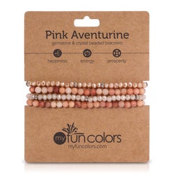 Pink Aventurine Mini Gemstone and Crystal Bracelet