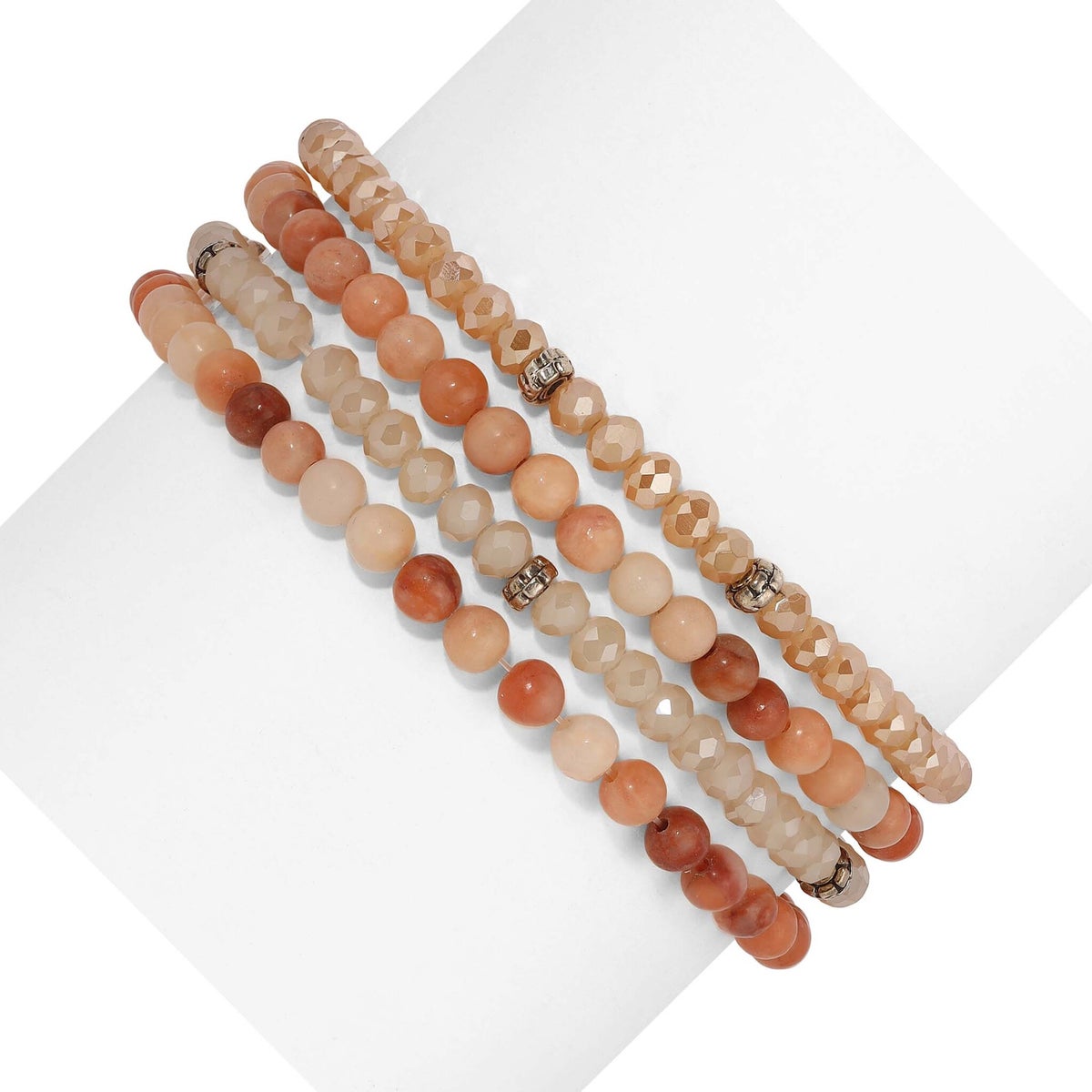 Pink Aventurine Mini Gemstone and Crystal Bracelet