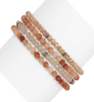 Pink Aventurine Mini Gemstone and Crystal Bracelet