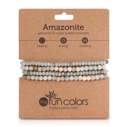 Amazonite Mini Gemstone and Crystal Bracelet Set