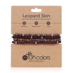 Leopard Skin Mini Gemstone and Crystal Bracelet Set