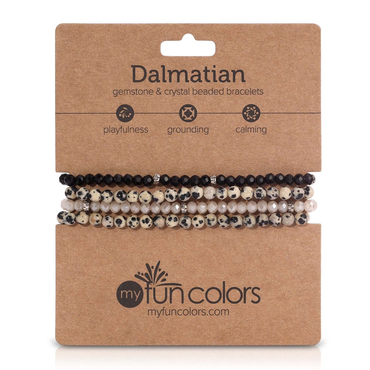 Dalmatian Mini Gemstone and Crystal Bracelet Set