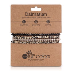 Dalmatian Mini Gemstone and Crystal Bracelet Set
