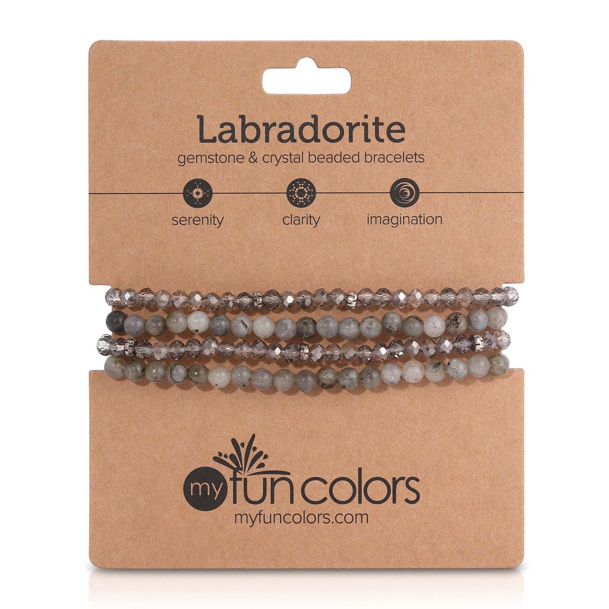 Labradorite Mini Gemstone and Crystal Bracelet Set