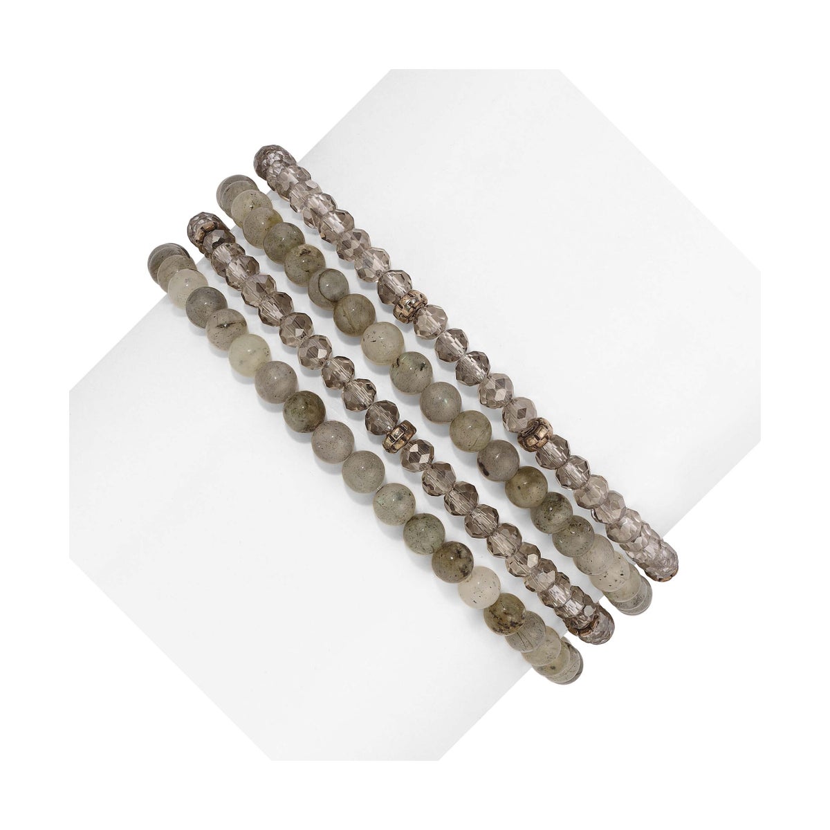 Labradorite Mini Gemstone and Crystal Bracelet Set