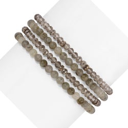 Labradorite Mini Gemstone and Crystal Bracelet Set