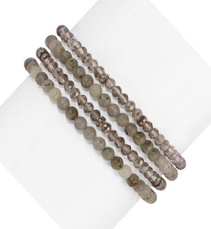 Labradorite Mini Gemstone and Crystal Bracelet Set