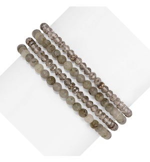 Labradorite Mini Gemstone and Crystal Bracelet Set