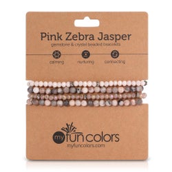 Pink Zebra Jasper Mini Gemstone and Crystal Bracelet
