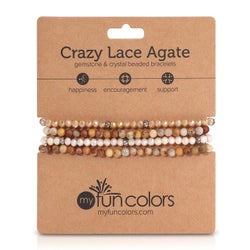 Crazy Agate Mini Gemstone and Crystal Bracelet Set