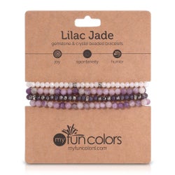 Lilac Jade Mini Gemstone and Crystal Bracelet Set