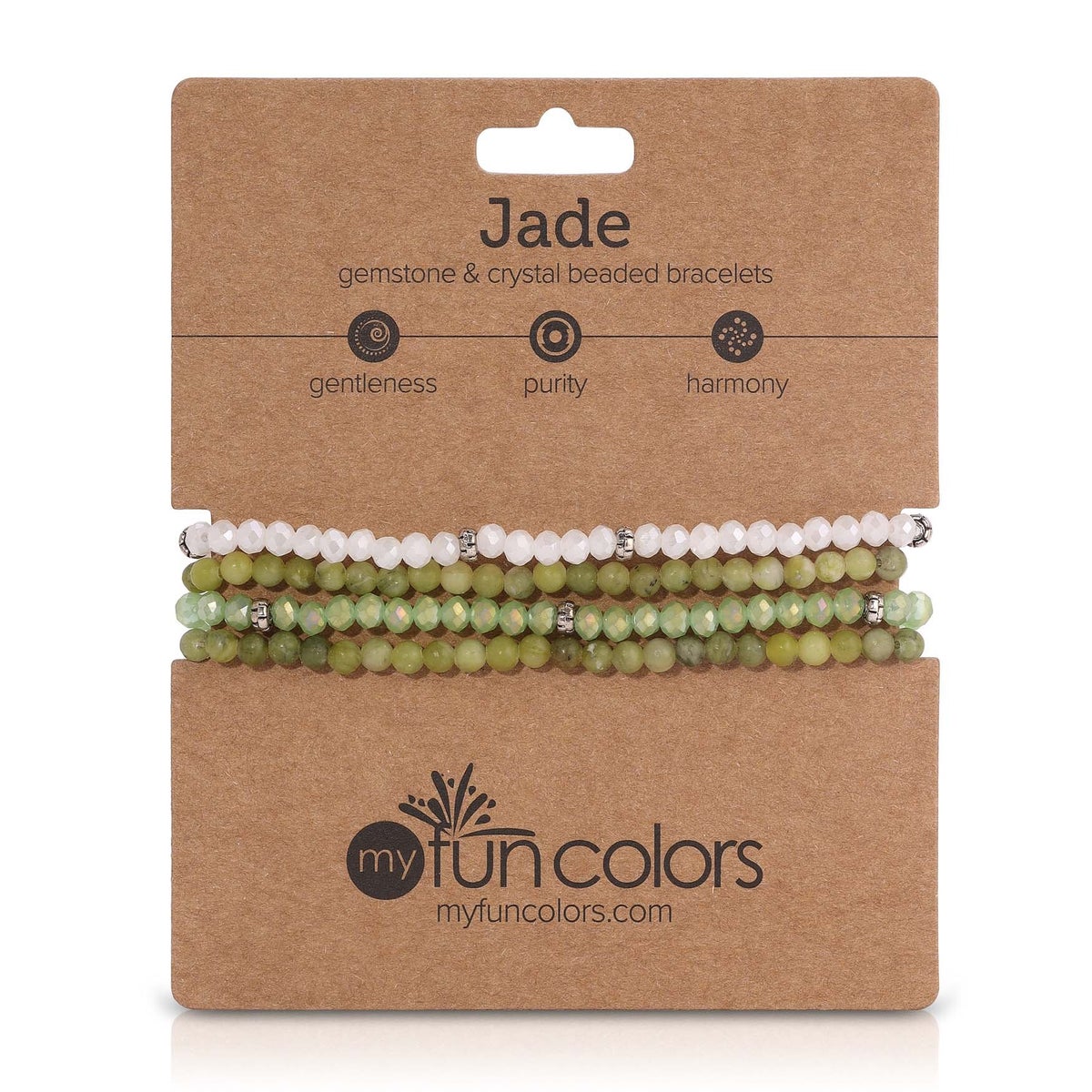 Jade Mini Gemstone and Crystal Bracelet Set