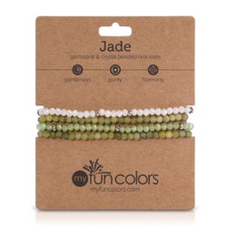 Jade Mini Gemstone and Crystal Bracelet Set