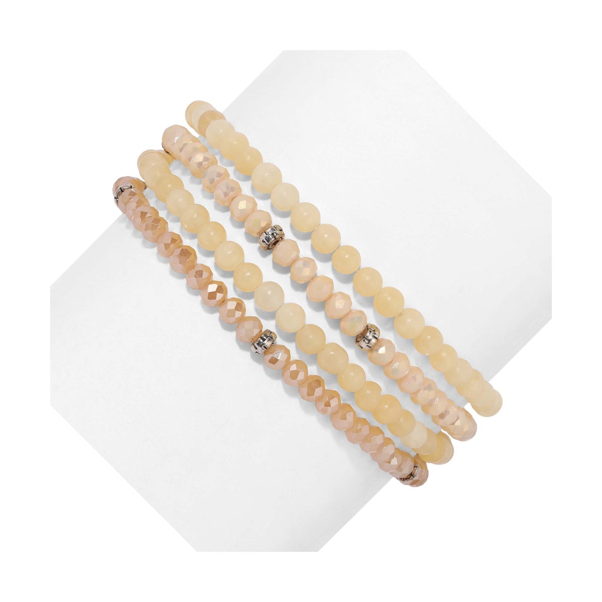Honey Onyx Mini Gemstone and Crystal Bracelet Set