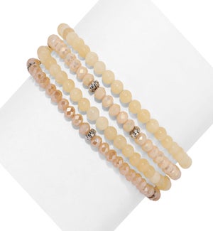 Honey Onyx Mini Gemstone and Crystal Bracelet Set