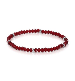 Mini Crystal Bracelet - Garnet / Silver