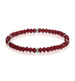 Mini Crystal Bracelet - Cabernet / Silver