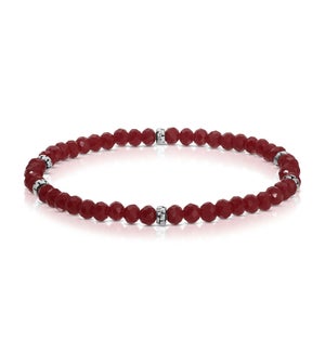 Mini Crystal Bracelet - Cabernet / Silver