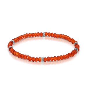 Mini Crystal Bracelet - Deep Orange / Silver