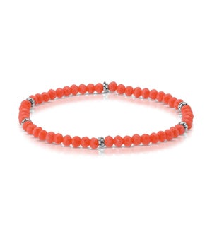 Mini Crystal Bracelet - Coral / Silver