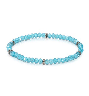 Mini Crystal Bracelet - Aqua AB / Silver